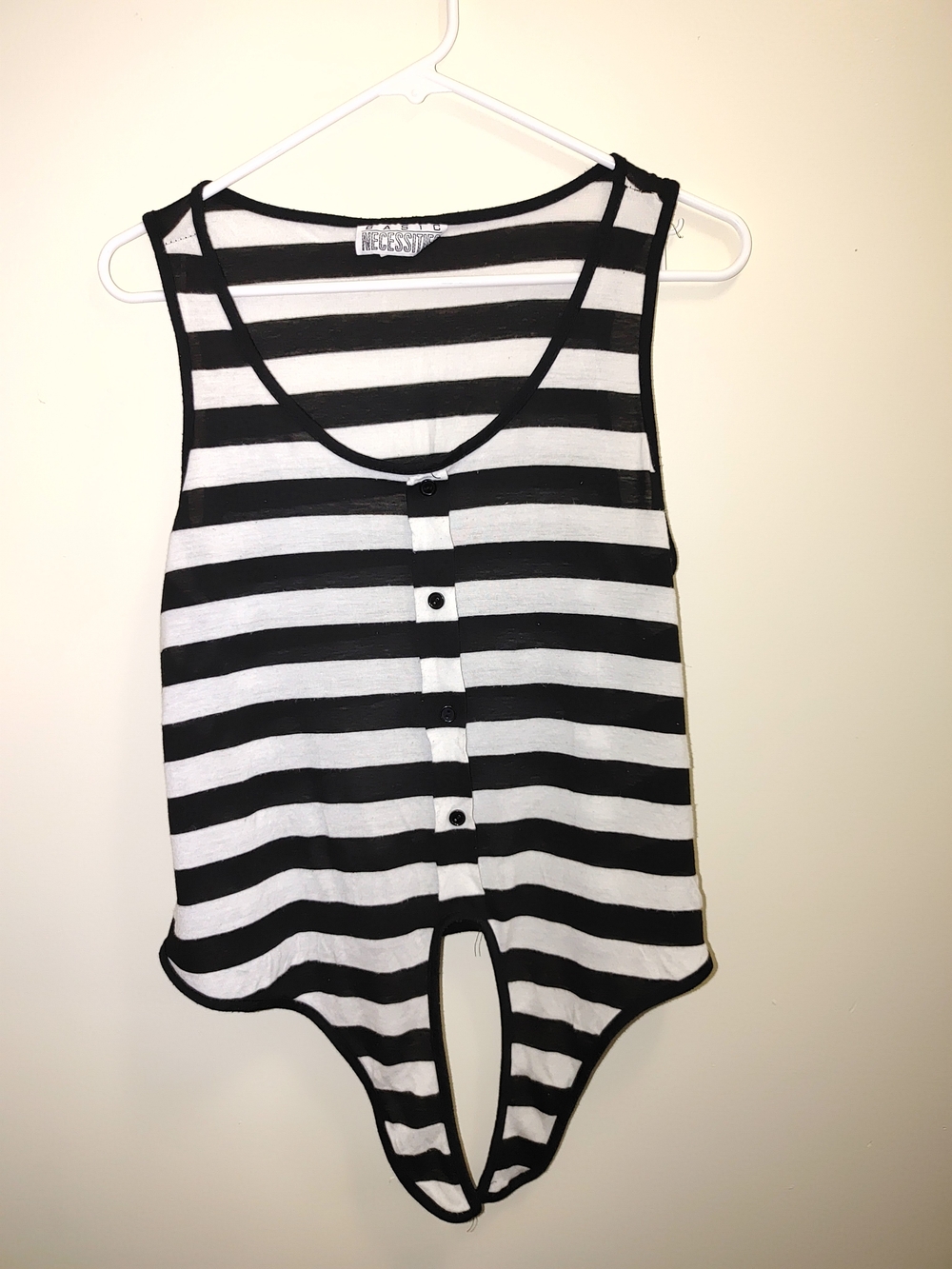 Basic Necessities Women's Black and White Striped Blouse